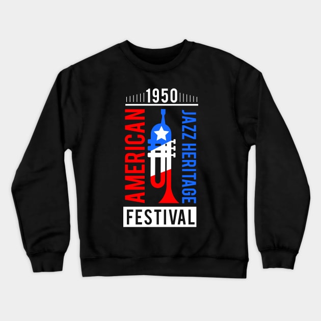 Jazz Theme Art Deco Style Crewneck Sweatshirt by jazzworldquest